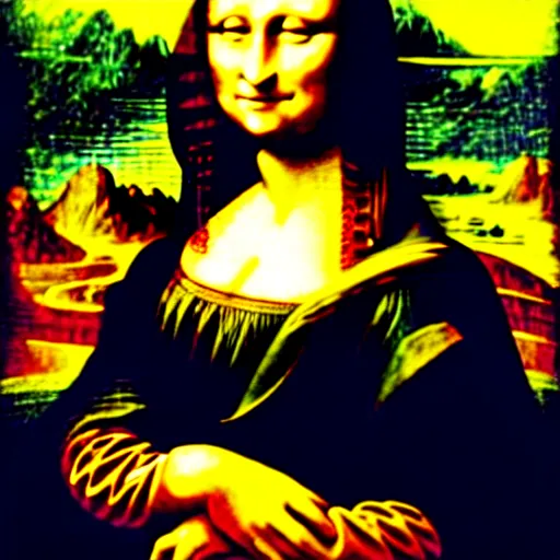 Prompt: mona lisa with a black eye