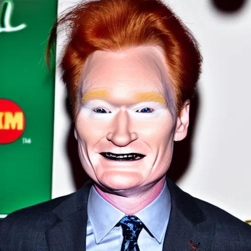 Image similar to conan o'brien wearing ronald mcdonald makeup