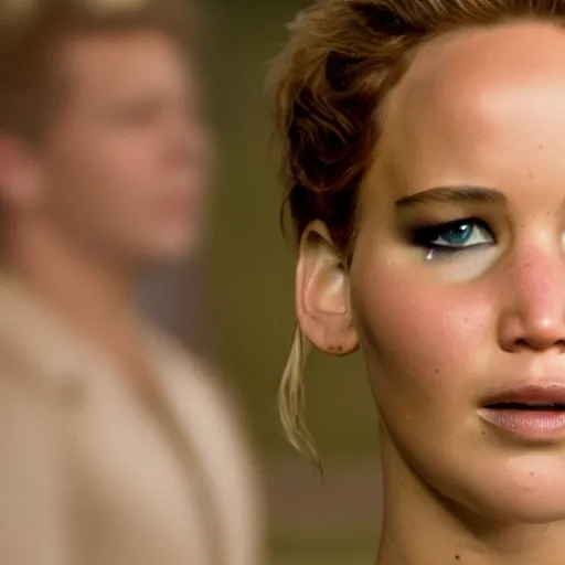 Prompt: still of Jennifer Lawrence in style of josef fassbender