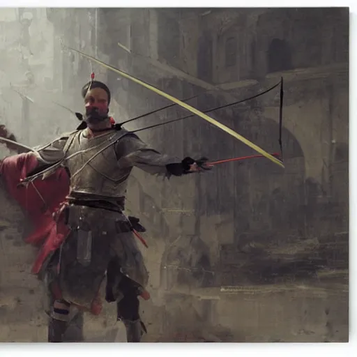 Prompt: medieval archer by ruan jia