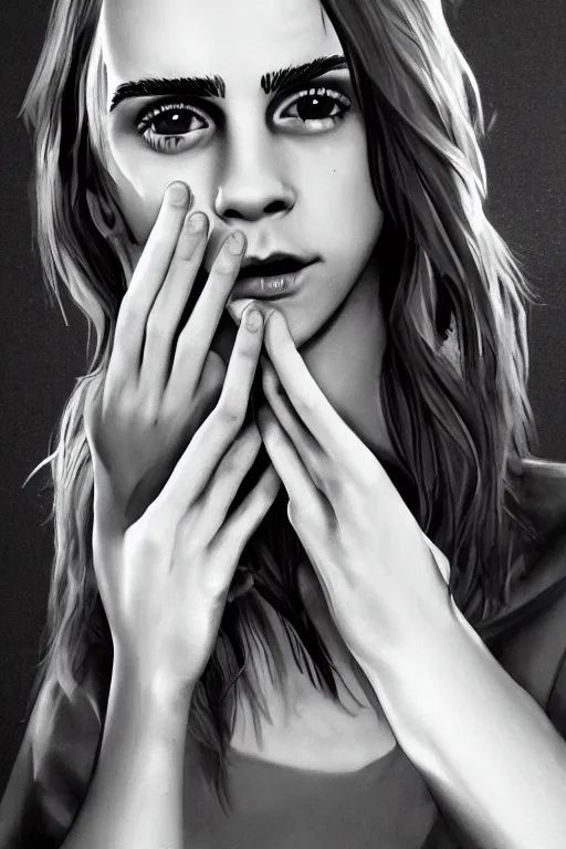 Image similar to picture of scp emma watson by scp foundation, photorealistic, horror