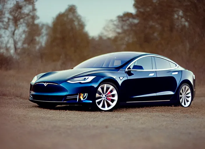 Prompt: A photo of an upcoming Tesla Car, f/22, 35mm, 2700K, kodachrome, award winning photography, extremely detailed