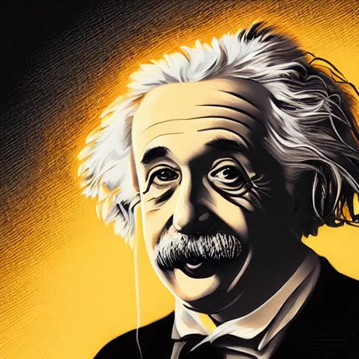 Image similar to portrait of einstein by petros afshar, hyper real, laurie greasley, jc leyendecker and singer sargent