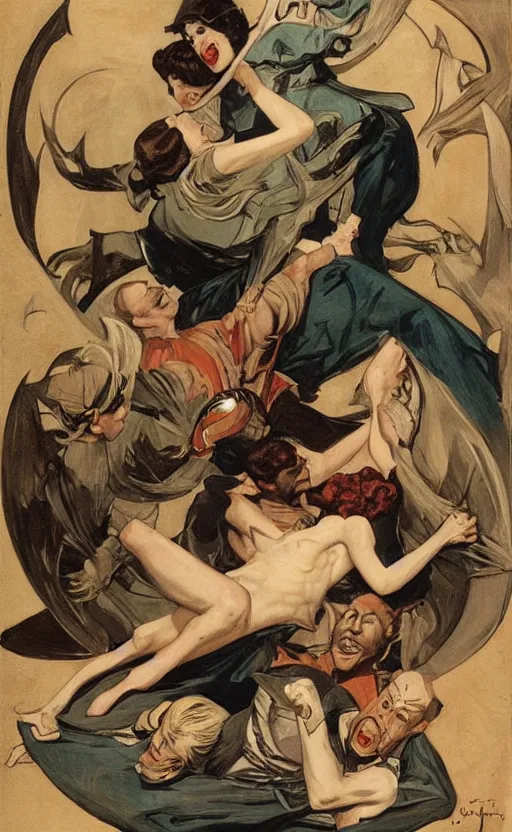 Prompt: the binding of isaac, vintage comic by j. c. leyendecker