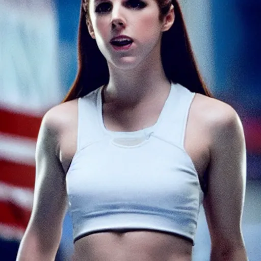 Prompt: still of Anna Kendrick as Yvonne Drago in Rocky IV remake 2029