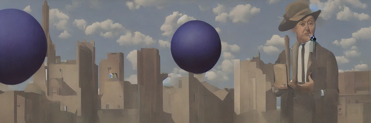 Image similar to globe painting magritte