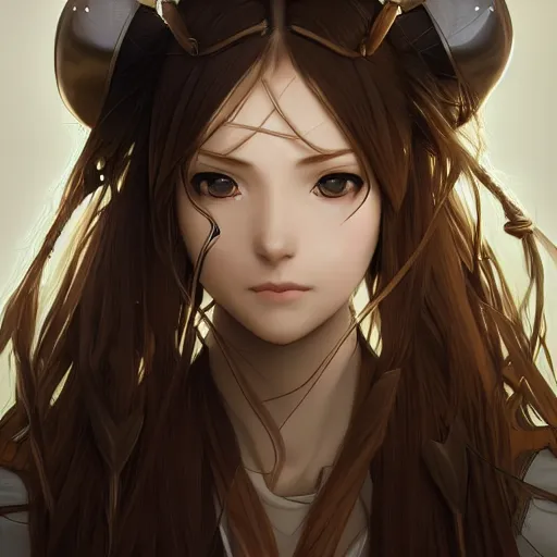 Image similar to archer girl, anime style, long hair, hair down, symmetrical facial features, from arknights, futuristic clothes, hyper realistic, pale skin, 4k, rule of thirds, extreme detail, detailed drawing, trending artstation, hd, fantasy, D&D, realistic lighting, by Alphonse Mucha, Greg Rutkowski, sharp focus, backlit