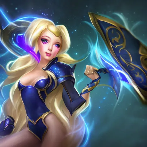 Image similar to a photograph of lux from league of legends