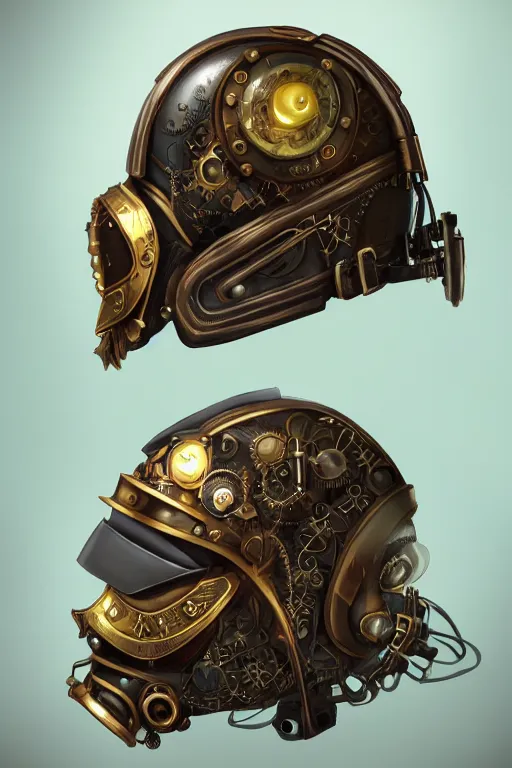 Image similar to steampunk helmet fantasy art mask robot ninja stylized digital illustration sharp focus, elegant intricate digital painting artstation concept art global illumination ray tracing advanced technology chaykin howard and campionpascale and cooke darwyn and davis jack