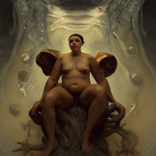 Image similar to the tardigrade of life!!!!!! | by roberto ferri, by tom bagshaw, by j. c. leyendecker and klimt, american romanticism, artstation, cgsociety, highly detailed oil painting, very intricate, cinematic lighting, award - winning