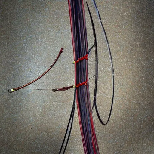 Prompt: portrait of a strung longbow