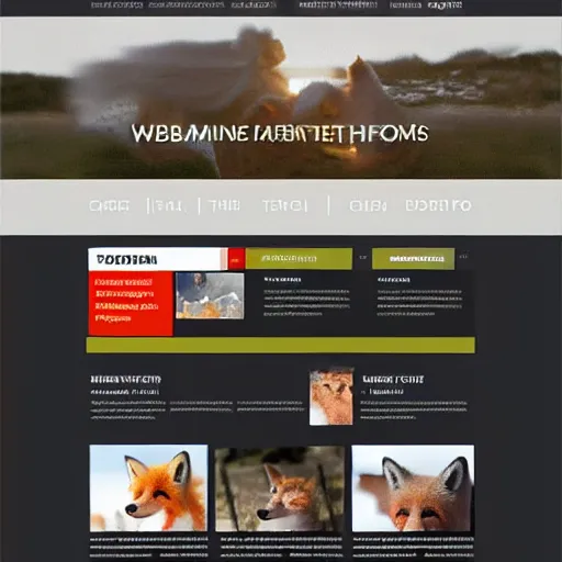 Image similar to web site home page template themed to foxes