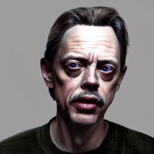 Image similar to steve buscemi hyper detailed, digital art, trending in artstation, cinematic lighting, studio quality, smooth render, unreal engine 5 rendered, octane rendered, art style by klimt and nixeu and ian sprigger and cushart