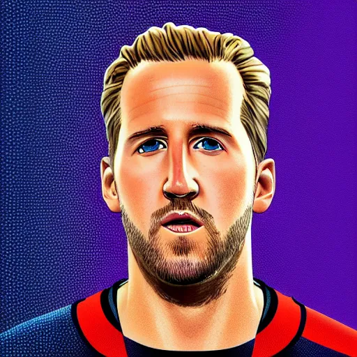 Image similar to photo closeup front orthographic portrait of harry kane, high detail, soft studio lighting, full frontal lighting, digital photography, style of cyberpunk 2 0 2 0