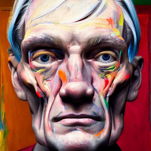 Prompt: a portrait a very ordinary person, Willem de Kooning, oil paint, abstract, charhol, mixed media, anatomically correct, beautiful perfect face, sharp focus, Highly Detailed, Cinematic Lighting, octane render, volumetric lighting, post-production, 8k, HD