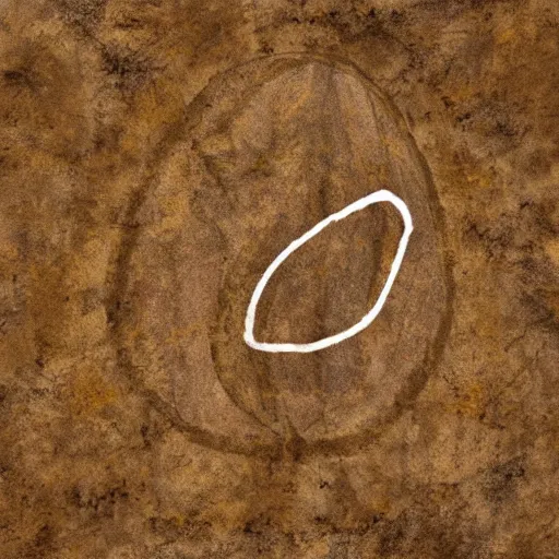 Prompt: photo of a cave painting petroglyph of an avocado being stolen, parietal art style, cave painting, sepia colors