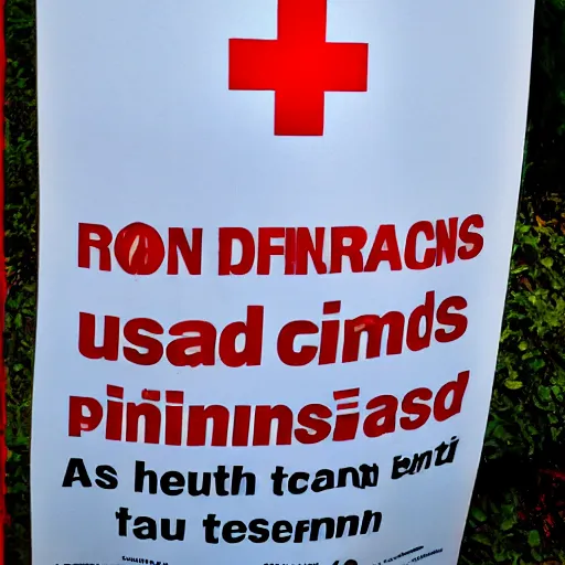 Image similar to a sign that bans emma watson pictures red cross not allowed public health poster