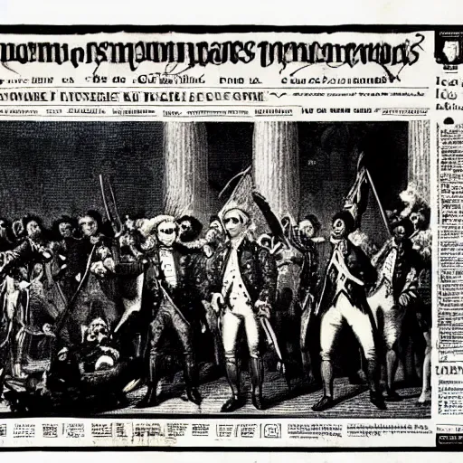 Image similar to Front page of Le Monde during the French Revolution of 1789