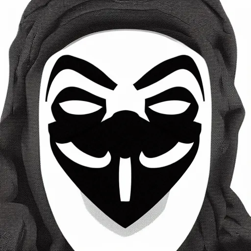 Image similar to portrait of a masked anonymous hacker, he wears a guy fawkes mask and a black hoodie, mattepainting concept blizzard pixar maya engine on stylized background splash comics global illumination lighting artstation lois van baarle, ilya kuvshinov, rossdraws