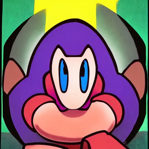 Prompt: portrait of kirby in the style of raphael