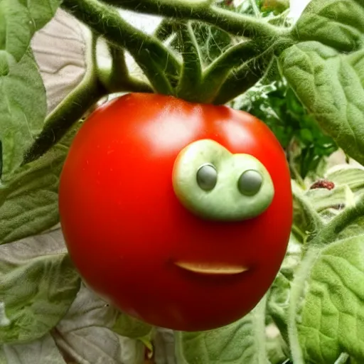 Prompt: tomato with a trollface