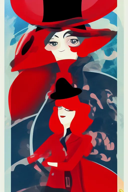 Prompt: carmen sandiego by sho murase