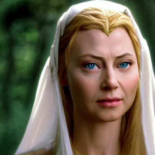 Image similar to galadriel from lord of the rings, movie still, 4 k