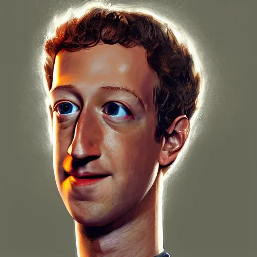 Image similar to portrait of mark zuckerberg as a muppet, very detailed, art contest winner on behance, trendy on deviant art, by artgem, greg rutkowski