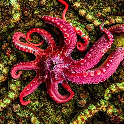 Prompt: photography of octopus mixed with cactus, 4k resolution