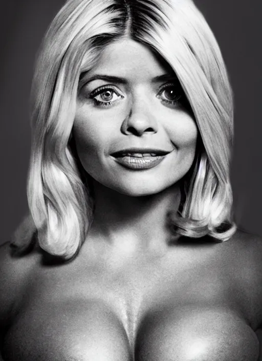 Image similar to holly Willoughby with the physique of a body builder, full body, symmetrical facial features, eye contact, hyper realistic, ultra detailed, cinematic, dynamic lighting, photorealistic, refined, intricate, digital art, digital painting, masterpiece, 8k