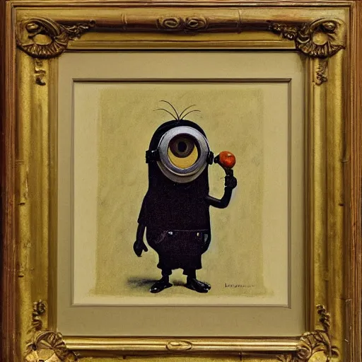 Prompt: a minion by norman rockwell