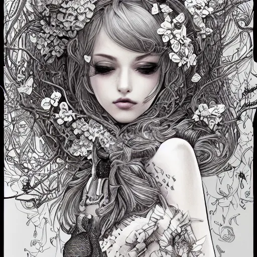 Image similar to the most ridiculously beautiful and elegant and cute woman ever imaginable, an ultrafine detailed illustration by james jean, final fantasy, intricate linework, bright colors, behance contest winner, vanitas, angular, altermodern, unreal engine 5 highly rendered, global illumination, radiant light, detailed and intricate environment