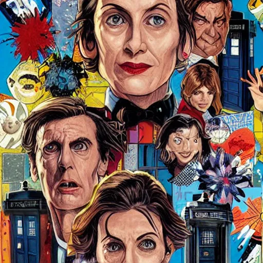 Prompt: a portrait of Doctor Who, by MARVEL comics and Sandra Chevrier