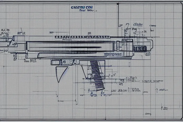 Image similar to alien gun blueprint schematics