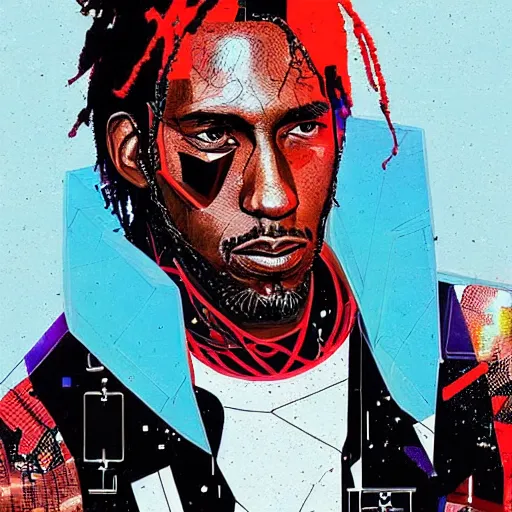 Image similar to portrait of kawhi leonard as half terminator with a robot eye by conrad roset, cybernetically enhanced, hyperdetailed, cyberpunk, cool, trending on artstation