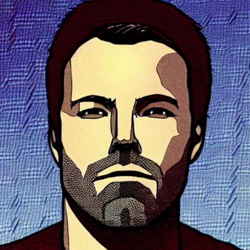 Image similar to “ ben affleck retro minimalist portrait by jean giraud, moebius starwatcher, color comic, 8 k ”