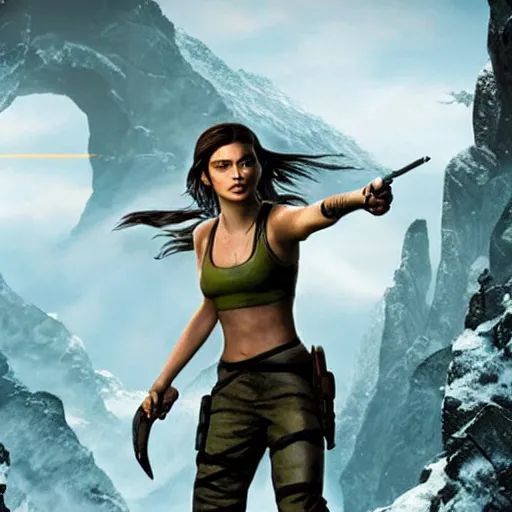 Prompt: lorde as lara croft