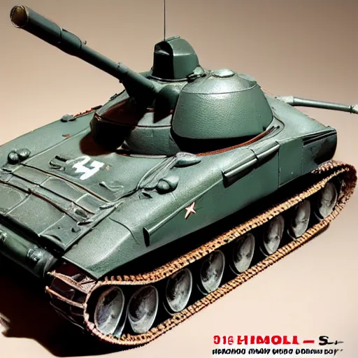 Prompt: 1/35 scale model of T-34-85, high quality, Model photograph, high detail, 8k, studio lighting