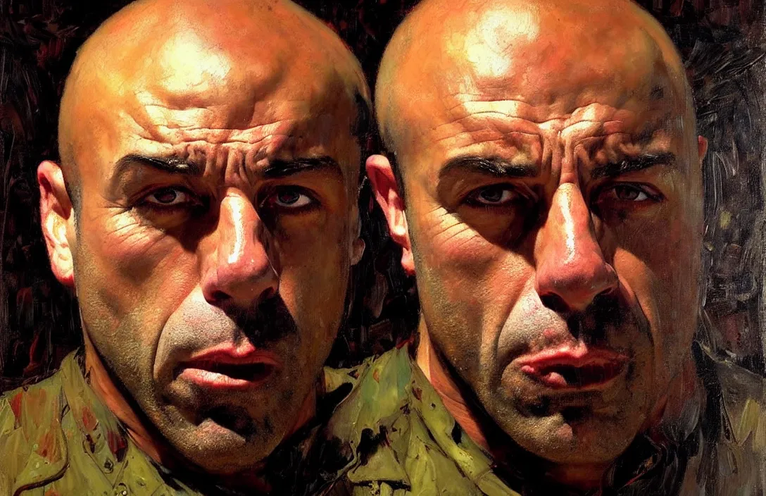 Image similar to portrait of joe rogan!!!!!!!!!!!!!!!!!!!!!!!!!!!, detailed face, detailed painting,, epic lighting, by ilya repin, phil hale and kent williams