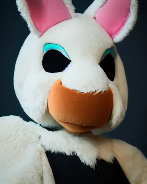 Image similar to portrait photo still of a young asriel dreemurr fursuit, 8 k, 8 5 mm f 1. 8