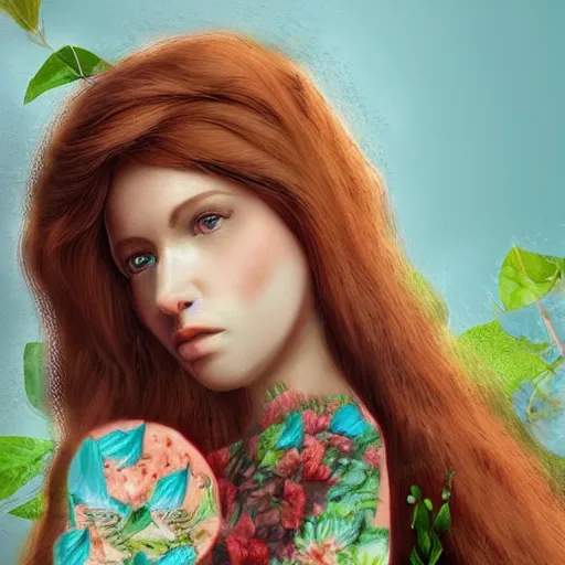 Image similar to if mother nature was a real female photorealistic