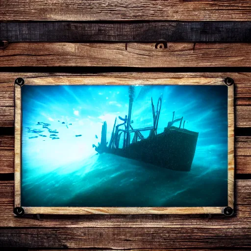 Image similar to underwater view of a shipwreck realistic