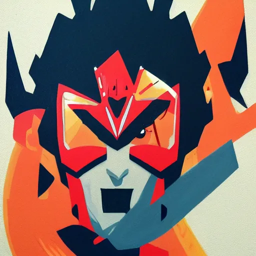 Prompt: Painting of Tengen Toppa Gurren Lagann k by Sachin Teng, asymmetrical, Organic Painting ,geometric shapes, Smoke, hard edges, energetic, graffiti, street art:2 by Sachin Teng:4