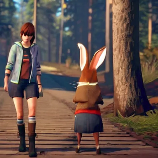 Image similar to A rabbit in the video game Life Is Strange