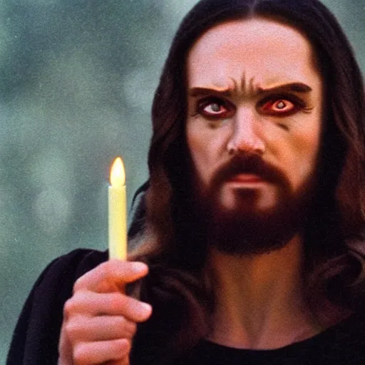 Image similar to jesus christ cosplaying as satan at halloween