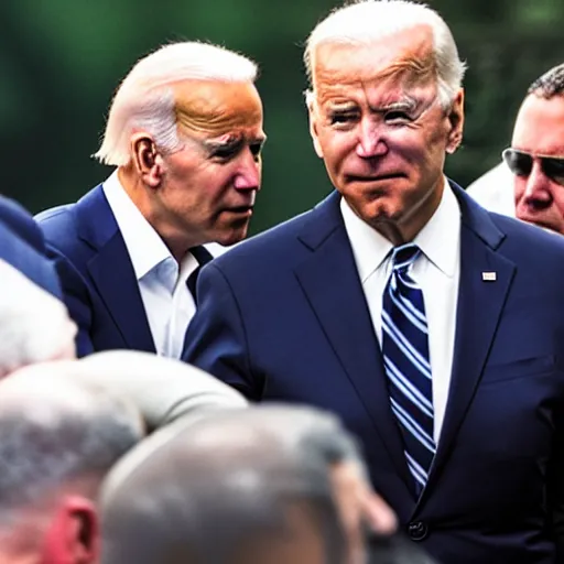 Prompt: joe biden smelling el chapo's hair