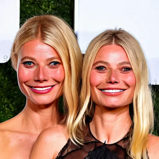 Prompt: gwyneth paltrow and margot robbie are twins