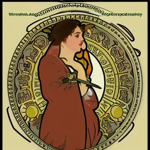 Prompt: average Wikipedia administrator in the style of Alphonse Mucha