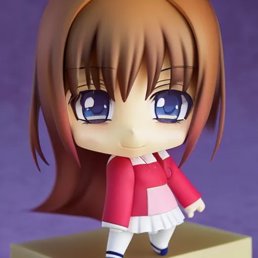 Image similar to character portrait of a singular kawaii chibi with nendoroid eyes in the sytle of kyoto animation, in simple background