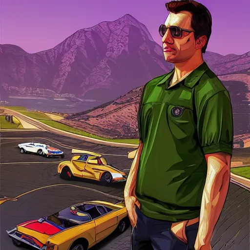 Image similar to “Zelensky in GTA V, cover art by Stephen Bliss, Boxart, loadscreen”